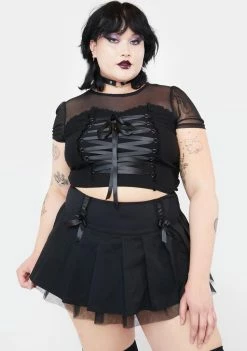 The Grave Girls Bottoms Plus Cemetery Gates Mini Skirt