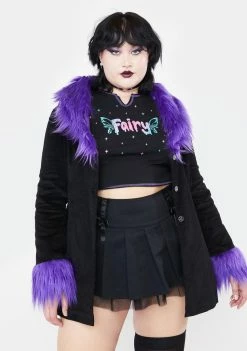 The Grave Girls Plus Fashion Forward Fairy Corduroy Jacket Faux Fur Jacket