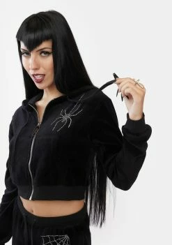 The Grave Girls Night Crawler Velour Track Jacket