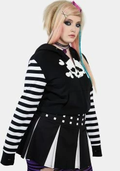 The Grave Girls Plus Scene Stealer Striped Hoodie
