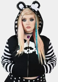 The Grave Girls Plus Scene Stealer Striped Hoodie