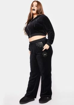 The Grave Girls Plus Night Crawler Velour Track Pants Bottoms
