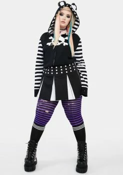 The Grave Girls Plus Scene Stealer Striped Hoodie