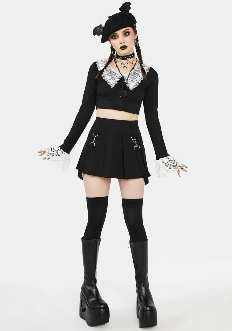 Buy ๐ The Grave ๐ง Girls Just My Type Lace Collared Top โญ 5 The Grave Girls Just My Type Lace Collared Top