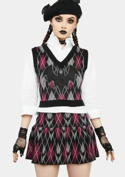 The Grave Girls Bat To School Mini Skirt