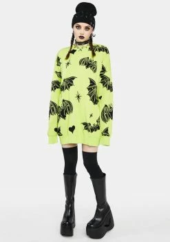 The Grave Girls Knit Sweaters Bat Romance Oversized Sweater