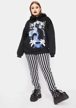 The Grave Girls Plus Purrrfect Moonlight Graphic Hoodie Tops
