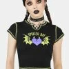 Hot Sale 😍 The Grave 👧 Girls Angsty As Ever Crop Tee Graphic Crop Top 🤩 2 The Grave Girls Angsty As Ever Crop Tee Graphic Crop Top