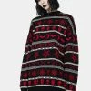 Hot Sale π The Grave π§ Girls Little Miss Killjoy Intarsia Sweater π₯° 2 The Grave Girls Little Miss Killjoy Intarsia Sweater