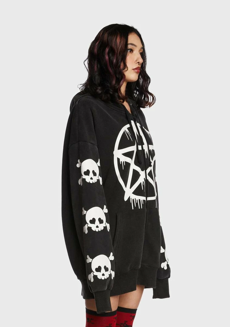 Brand new ๐ฅฐ The Grave ๐ง Girls Malicious Contempt Oversized Hoodie Outerwear โค๏ธ 5 The Grave Girls Malicious Contempt Oversized Hoodie Outerwear