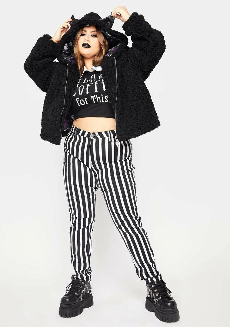 Best Sale 🔔 The Grave 👧 Girls Plus Wings Of Doom Teddy Jacket Outerwear 🥰 5 The Grave Girls Plus Wings Of Doom Teddy Jacket Outerwear