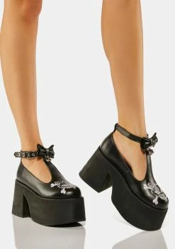 The Grave Girls Don't Cross Meow Mary Janes Platforms