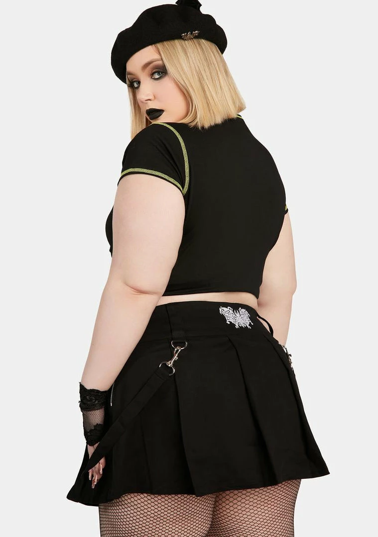 Buy 😀 The Grave 👧 Girls Plus Just Hangin' Pleated 👗 Skirt 🔥 4 The Grave Girls Plus Just Hangin' Pleated Skirt