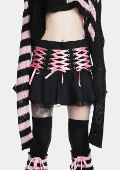 The Grave Girls Sweet Bloodline Lace-Up Skirt