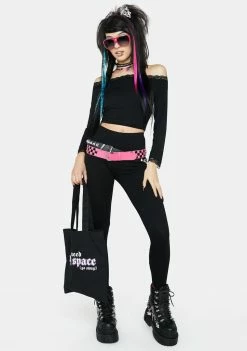 The Grave Girls Tops Line In A Song Crop Top