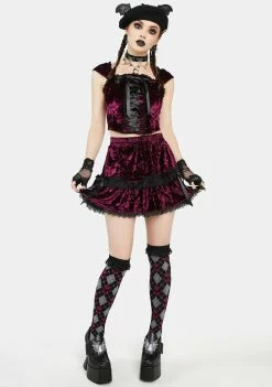 The Grave Girls Batty For You Velvet Skirt