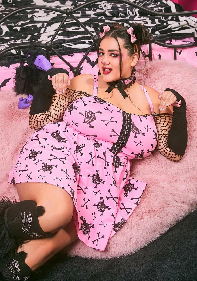 Outlet ๐คฉ The Grave ๐ง Girls ๐ Dresses Plus Furrocious Kitty Mini ๐ Dress ๐ 3 The Grave Girls Dresses Plus Furrocious Kitty Mini Dress