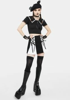 Budget 👏 The Grave 👧 Girls Crop Tee Too Clingy Collared Crop Top 😍 8 The Grave Girls Crop Tee Too Clingy Collared Crop Top