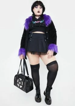 The Grave Girls Plus Fashion Forward Fairy Corduroy Jacket Faux Fur Jacket