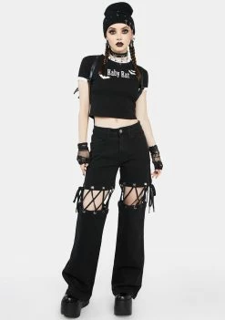 The Grave Girls Tame The Night Cut-Out Pants Wide Leg Pants
