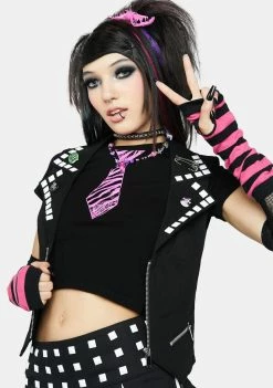 The Grave Girls Press Coverage Studded Vest Vests