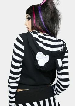 The Grave Girls Scene Stealer Striped Hoodie Pullover Hoodie