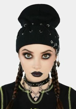 The Grave Girls Dead End Street Lace-Up Beanie Hats