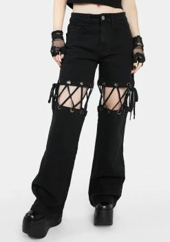 The Grave Girls Tame The Night Cut-Out Pants Wide Leg Pants