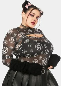 The Grave Girls Plus Darkest Point Mesh Shrug Set