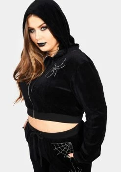 The Grave Girls Plus Night Crawler Velour Track Jacket
