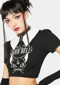 The Grave Girls Purr Hell Crop Top