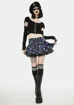 The Grave Girls Dark Mood Convertible Sleeve Top Long Sleeve Crop Top