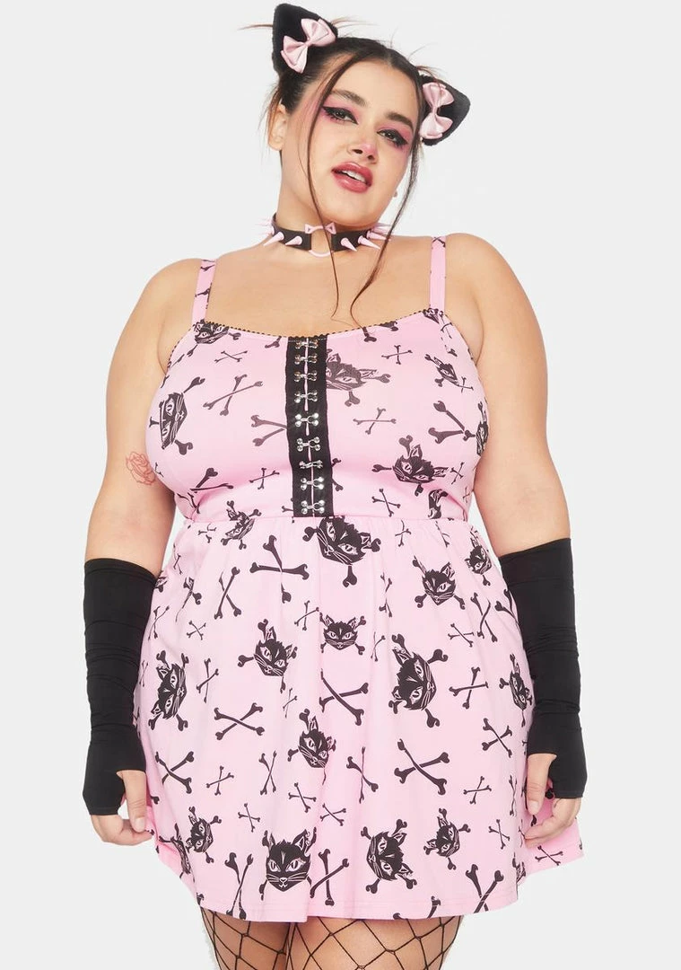 Outlet ๐คฉ The Grave ๐ง Girls ๐ Dresses Plus Furrocious Kitty Mini ๐ Dress ๐ 4 The Grave Girls Dresses Plus Furrocious Kitty Mini Dress