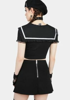 The Grave Girls Watch Your Battitude Pleated Skirt