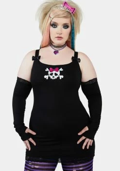 The Grave Girls Little Black Dresses Plus Friend Request Mini Dress