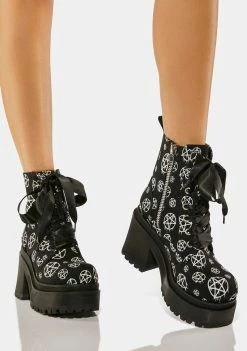 Promo 🔔 The Grave 👧 Girls Darkest Point Combat 🥾 Boots 🎉 9 The Grave Girls Darkest Point Combat Boots