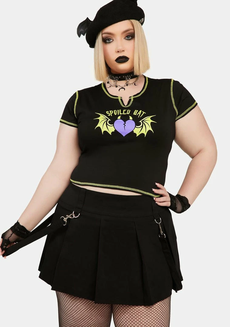 Buy 😀 The Grave 👧 Girls Plus Just Hangin' Pleated 👗 Skirt 🔥 6 The Grave Girls Plus Just Hangin' Pleated Skirt