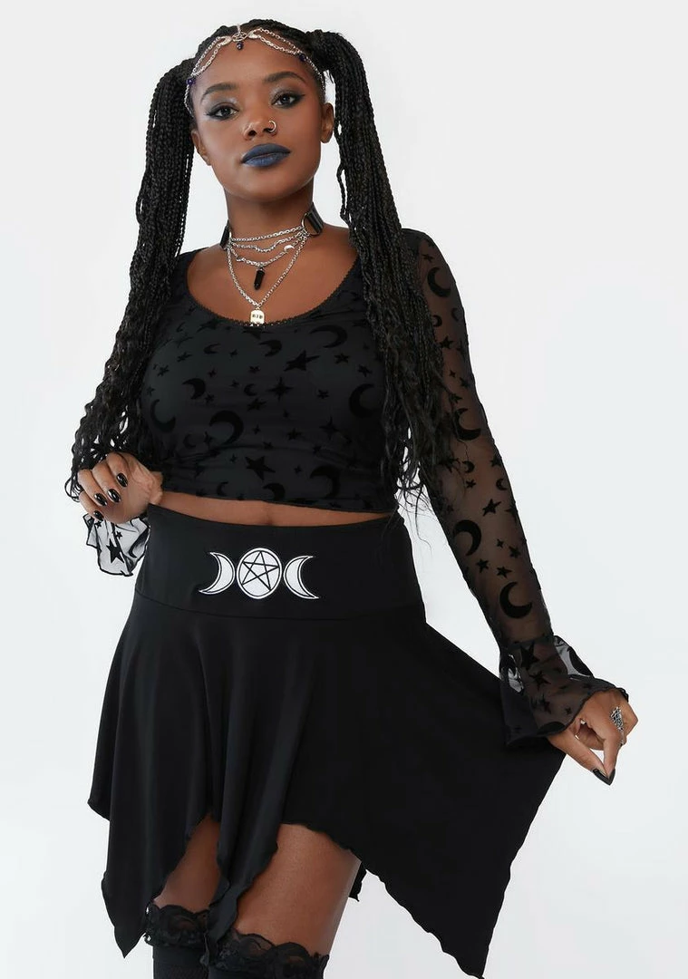 Cheapest ๐ The Grave ๐ง Girls Goddess Embroidered Mini ๐ Skirt โ 4 The Grave Girls Goddess Embroidered Mini Skirt