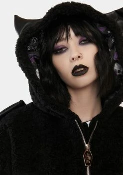 Wholesale ⭐ The Grave 👧 Girls Wings Of Doom Teddy Jacket Outerwear 🥰 10 The Grave Girls Wings Of Doom Teddy Jacket Outerwear