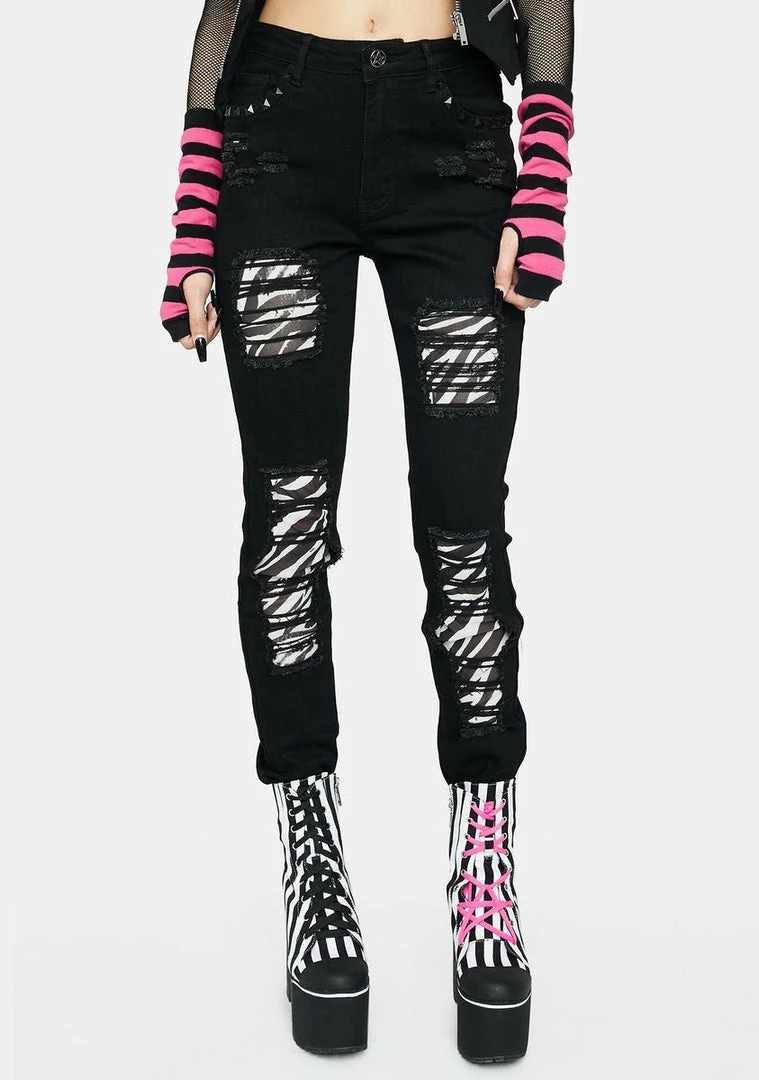 Outlet ๐ The Grave ๐ง Girls Mall Goth Skinny ๐ Jeans Skinny Pants โ๏ธ 4 The Grave Girls Mall Goth Skinny Jeans Skinny Pants