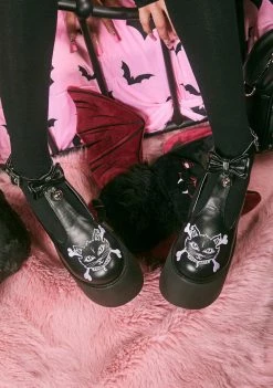 The Grave Girls Don't Cross Meow Mary Janes Platforms