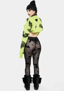 Flash Sale ⌛ The Grave 👧 Girls Love At First Bite Mesh Leggings 🔔 9 The Grave Girls Love At First Bite Mesh Leggings