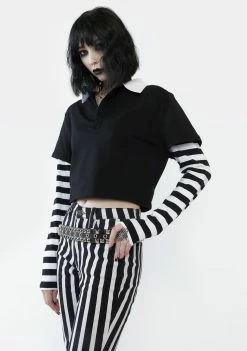 The Grave Girls Tops New Idols Layered Crop Top