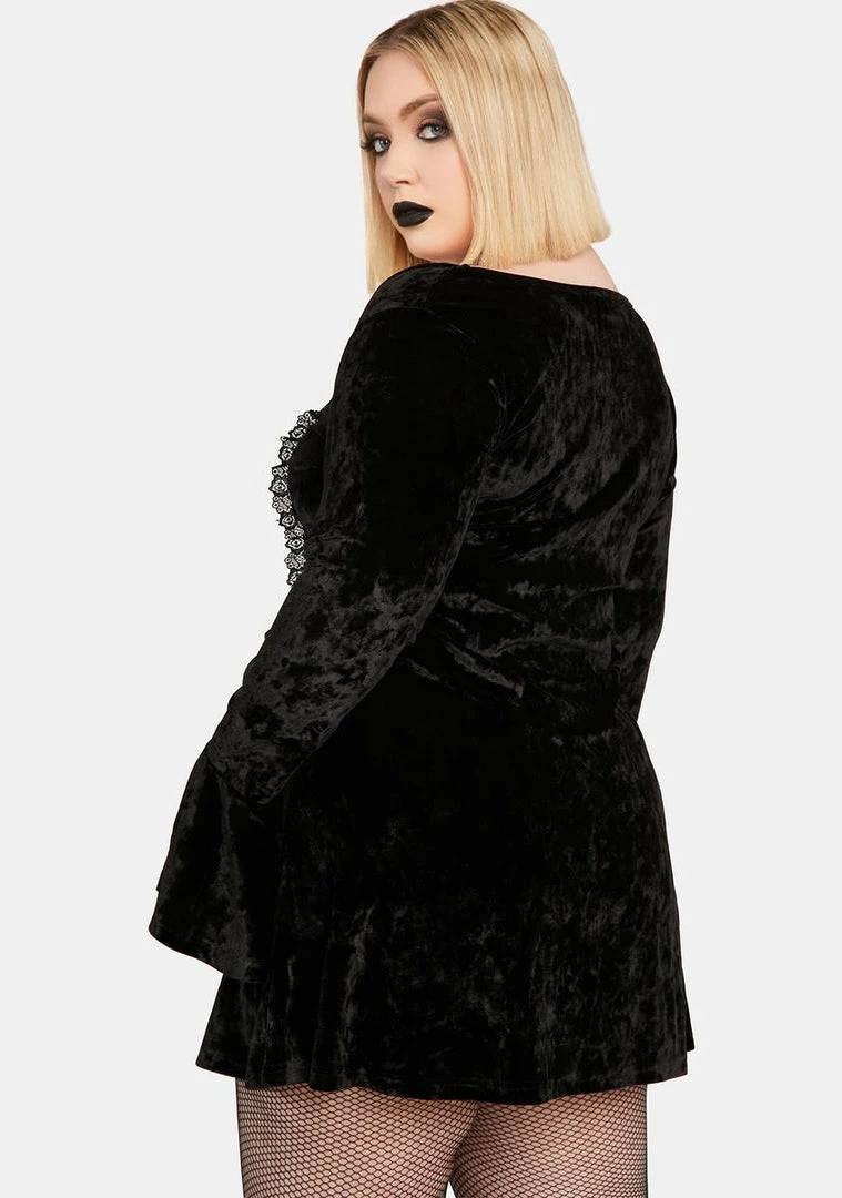 Best deal ๐ The Grave ๐ง Girls Little Black ๐ Dresses Plus Mourning The Light Velvet ๐ Dress โค๏ธ 6 The Grave Girls Little Black Dresses Plus Mourning The Light Velvet Dress