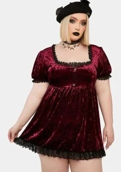 The Grave Girls Dresses Plus Drinking Your Blood Velvet Mini Dress