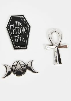 The Grave Girls Totally Charmed Enamel Pins