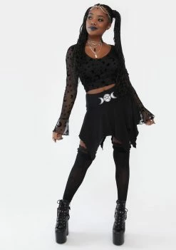 Cheapest ๐ The Grave ๐ง Girls Goddess Embroidered Mini ๐ Skirt โ 8 The Grave Girls Goddess Embroidered Mini Skirt