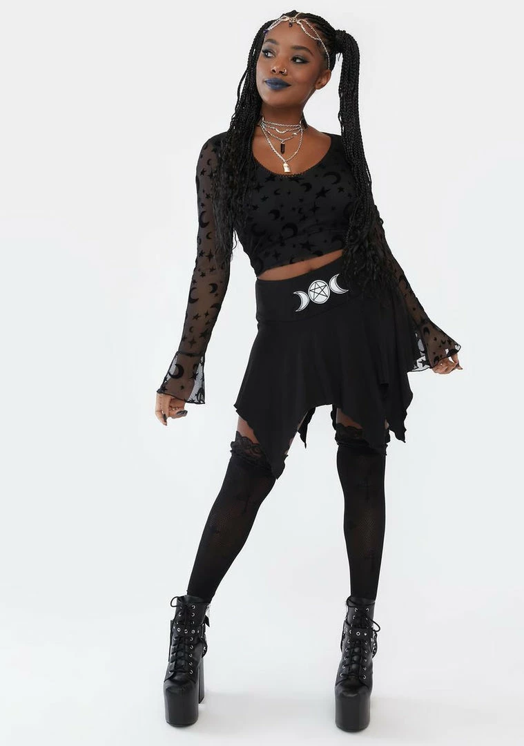 Cheapest ๐ The Grave ๐ง Girls Goddess Embroidered Mini ๐ Skirt โ 5 The Grave Girls Goddess Embroidered Mini Skirt