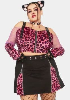 The Grave Girls Plus Spot Me If You Can Mini Skirt