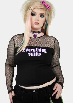 The Grave Girls Plus Virtual Escape Fishnet Top